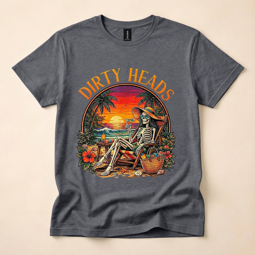 Funny Beach Skeleton Summer Vacation Vibes T-Shirt - photo 4