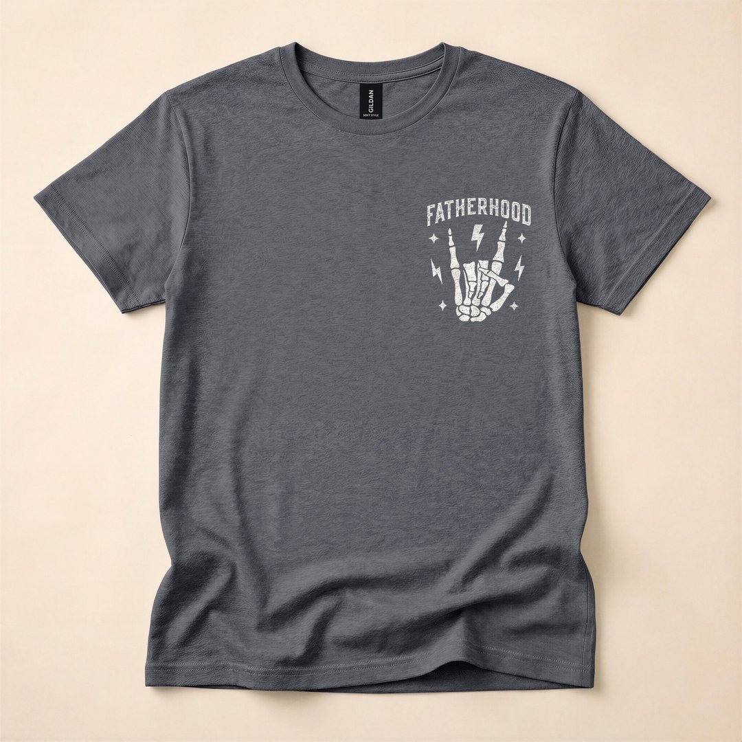 Rocking Skeleton Dad Fatherhood Funny Halloween T-Shirt - photo 4