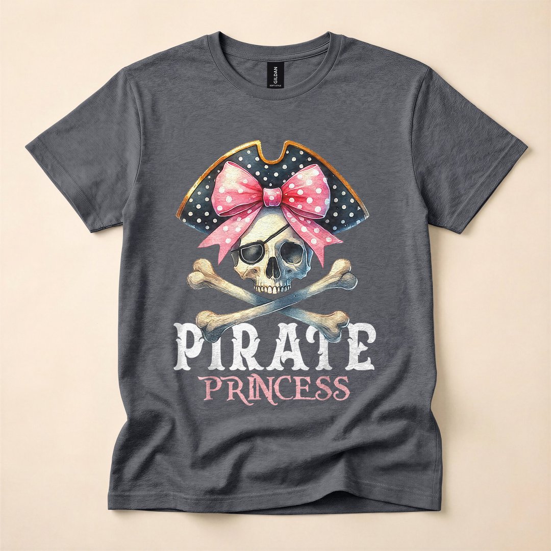 Pirate Princess Coquette Bow Halloween Costume T-Shirt - photo 4