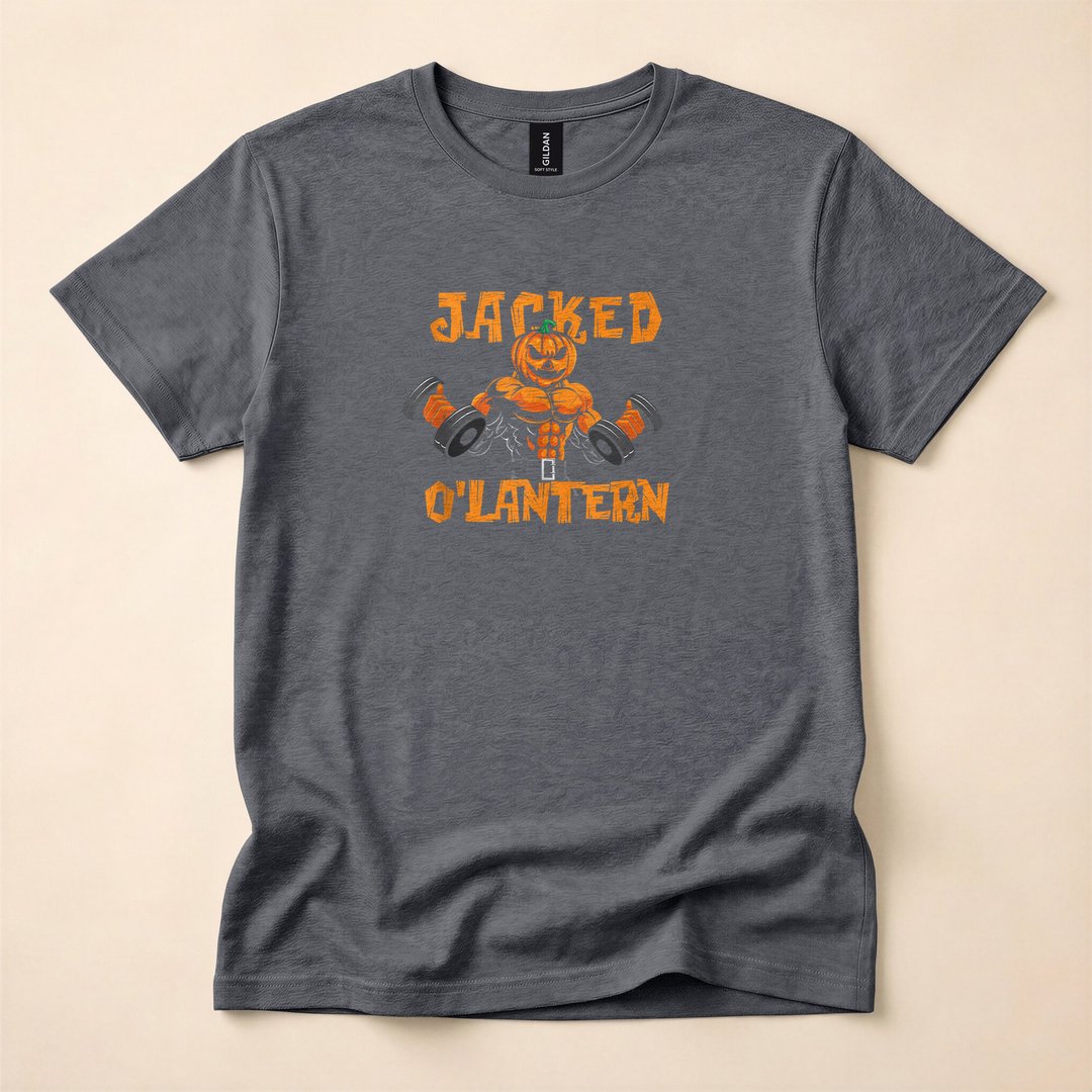 Jacked O'Lantern Halloween Gym Workout Pumpkin T-Shirt - photo 4