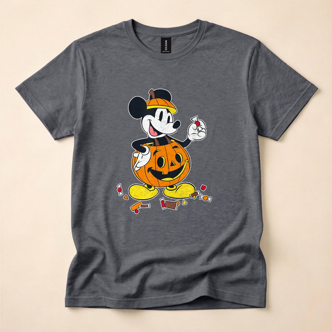 Mickey and Friends Pumpkin Halloween Costume T-Shirt, Cute Spooky Season Party Tee - photo 4