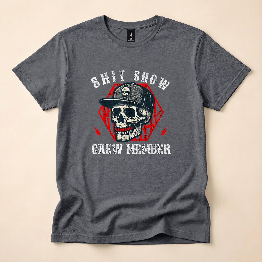 Shit Show Crew Skull Boss Manager Skeleton Halloween T-Shirt - photo 4