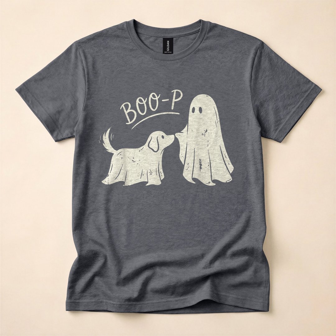 Boop the Ghost Dog Cute Spooky Season Dog Lover T-Shirt - photo 4