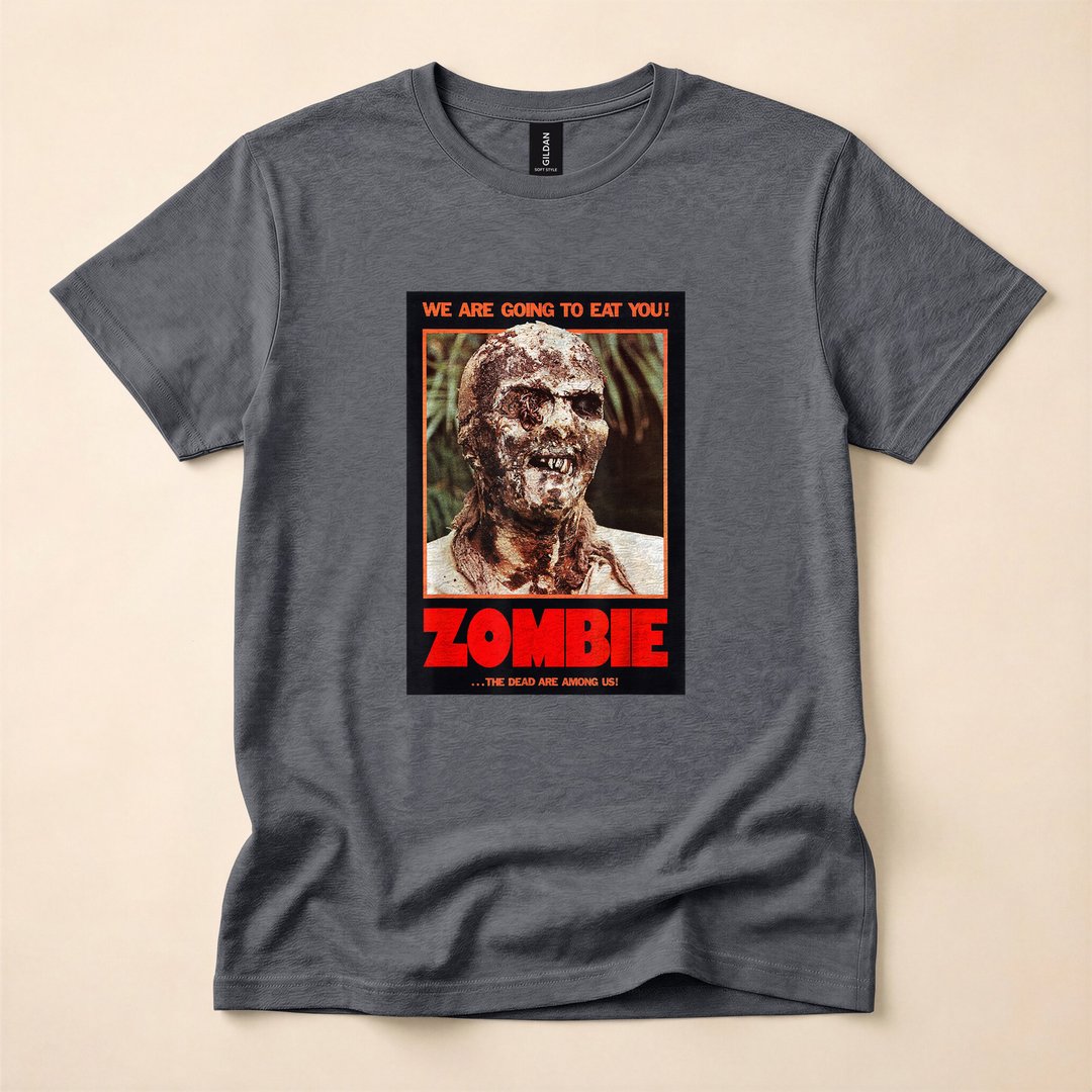 Zombie Attack Funny B-Movie Horror Poster T-Shirt - photo 4