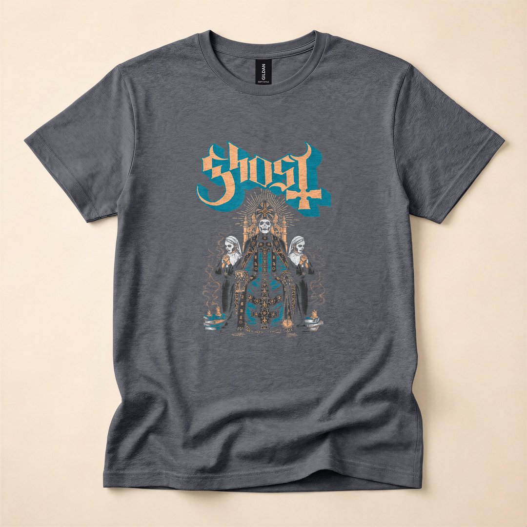 Ghost Throne Front And Back Horror Rock T-Shirt - photo 4