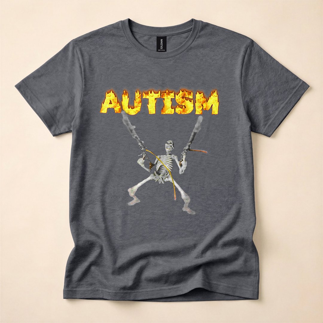 Autism Skeleton Funny Meme Halloween T-Shirt - photo 4