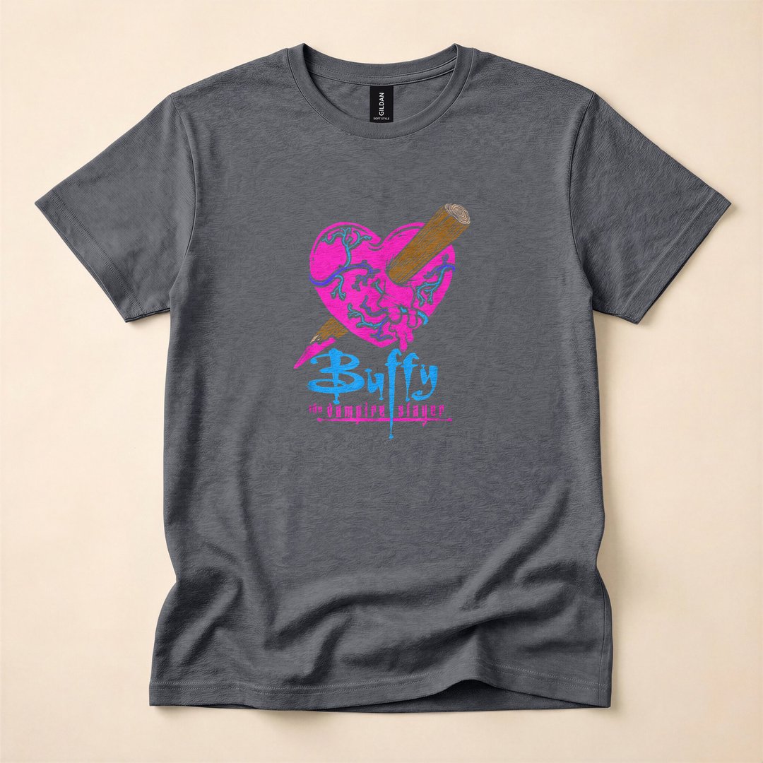 Buffy The Vampire Slayer Colorful Staked Heart T-Shirt - photo 4