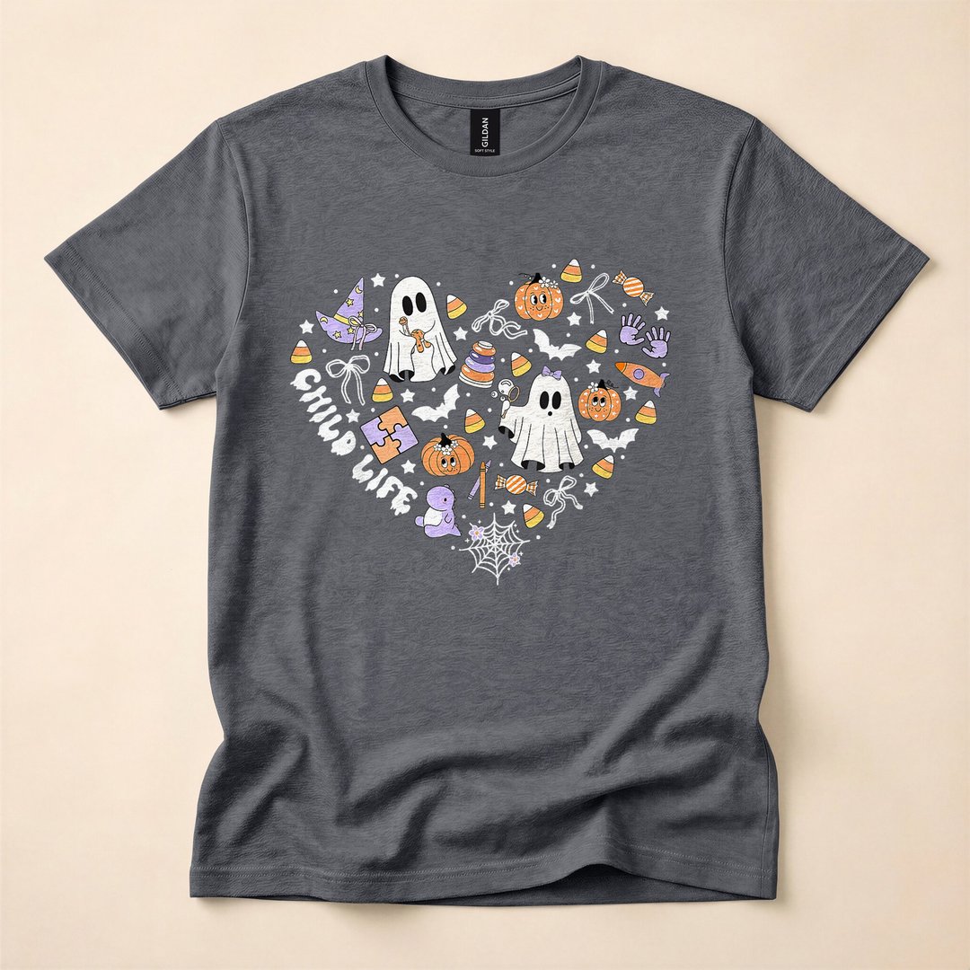 Child Life Specialist Halloween Ghost Fall T-Shirt - photo 4