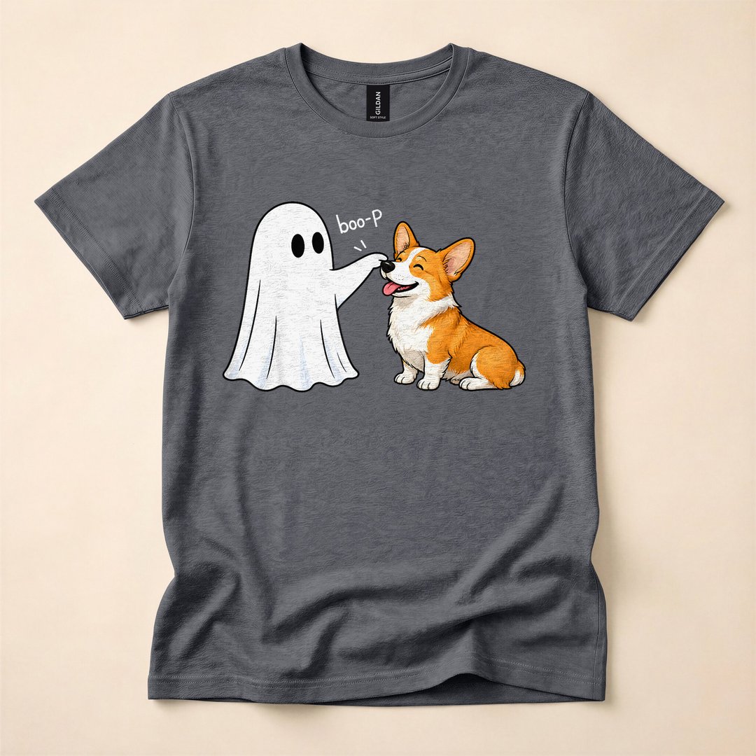 Corgi Boo-p Ghost Funny Dog Lover Halloween T-Shirt - photo 4