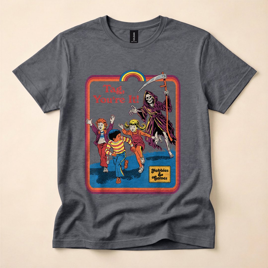 You're It Grim Reaper Funny Vintage Halloween T-Shirt - photo 4