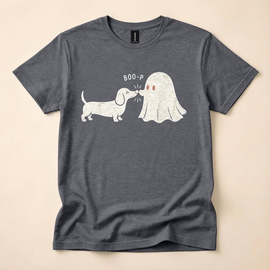 Boo Ghost Dachshund Funny Halloween Dog Lover T-Shirt - photo 4