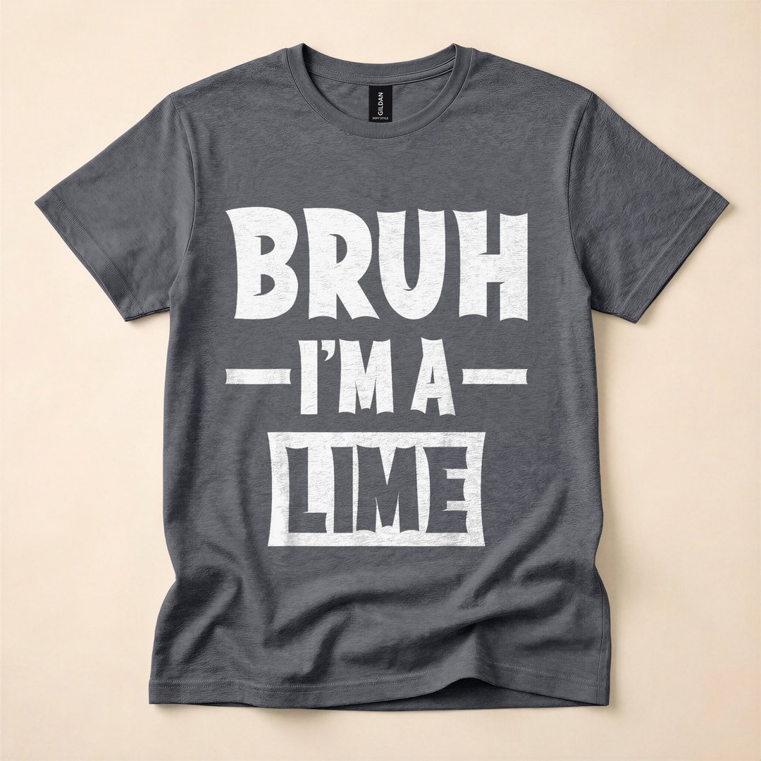 Bruh I'm a Lime Funny Lazy Halloween Costume T-Shirt - photo 4