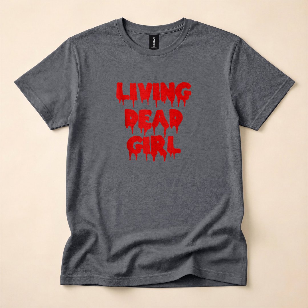 Dripping Blood Zombie Living Dead Girl Halloween T-Shirt - photo 4