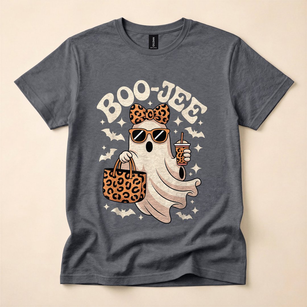 Coquette Leopard Boujee Ghost Halloween T-Shirt - photo 4