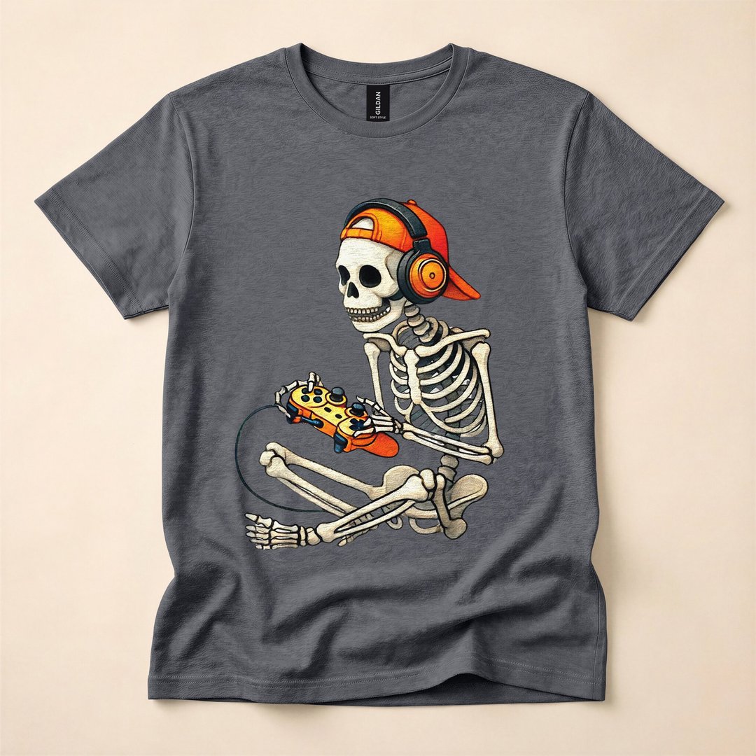 Skeleton Gamer Video Game Controller Halloween T-Shirt - photo 4