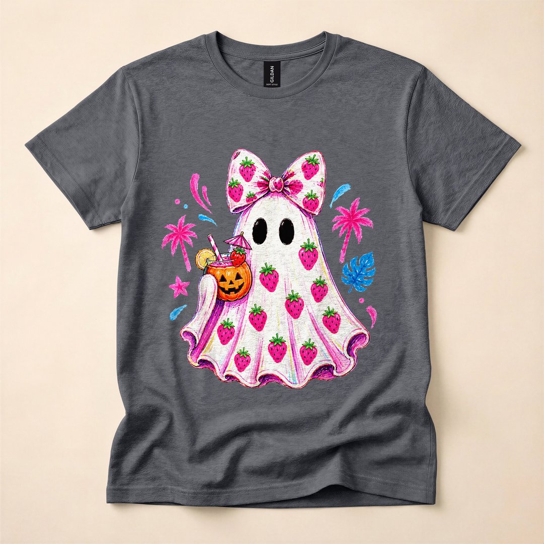 Summerween Funny Ghost Summer Beach Halloween T-Shirt - photo 4