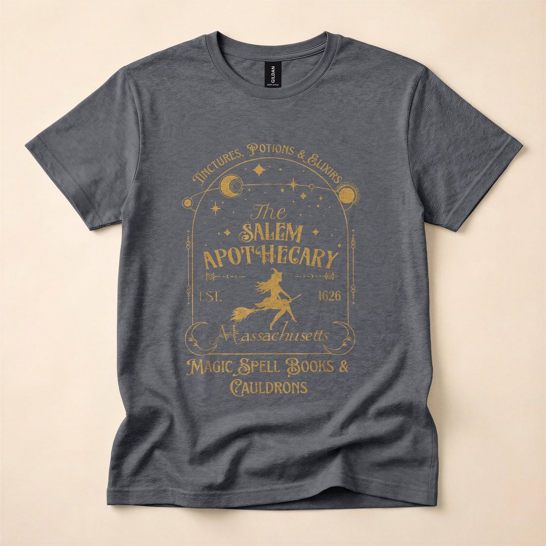 Salem Apothecary Boho Celestial Witchy Halloween T-Shirt - photo 4
