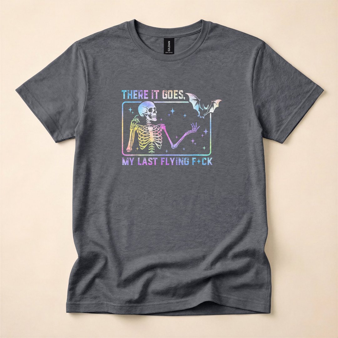 There Goes My Last One Funny Skeleton Tie-Dye Halloween T-Shirt - photo 4