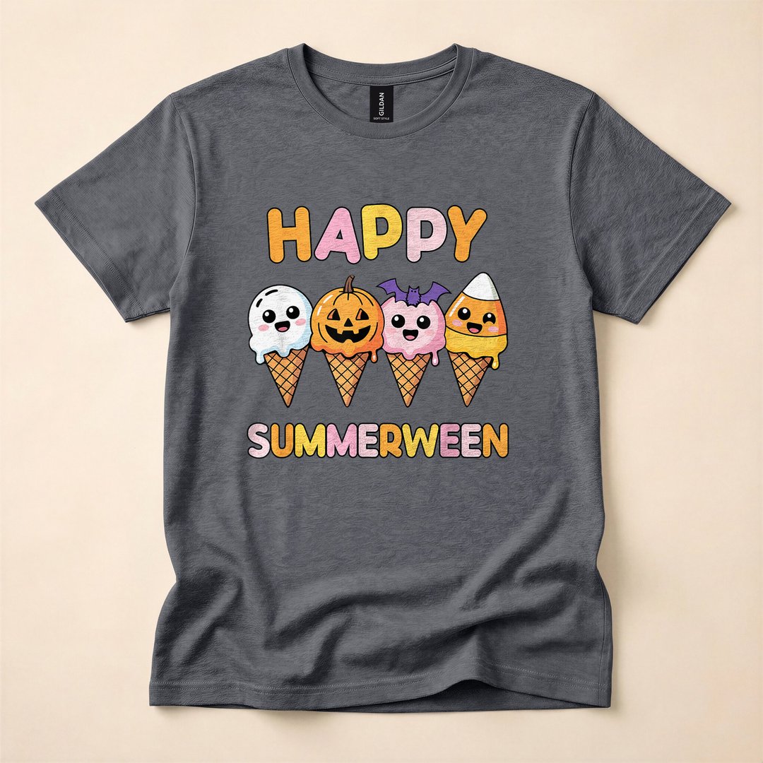 Happy Summerween Summer Halloween Ice Cream T-Shirt - photo 4