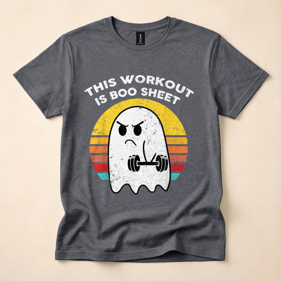 This Workout Is Boo Sheet Funny Ghost Gym T-Shirt - photo 4