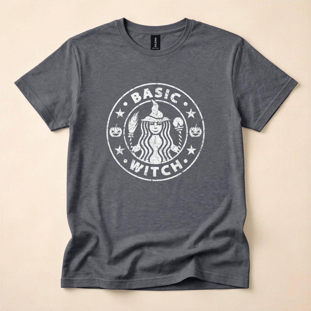 Basic Witch Funny Minimalist Halloween T-Shirt - photo 4