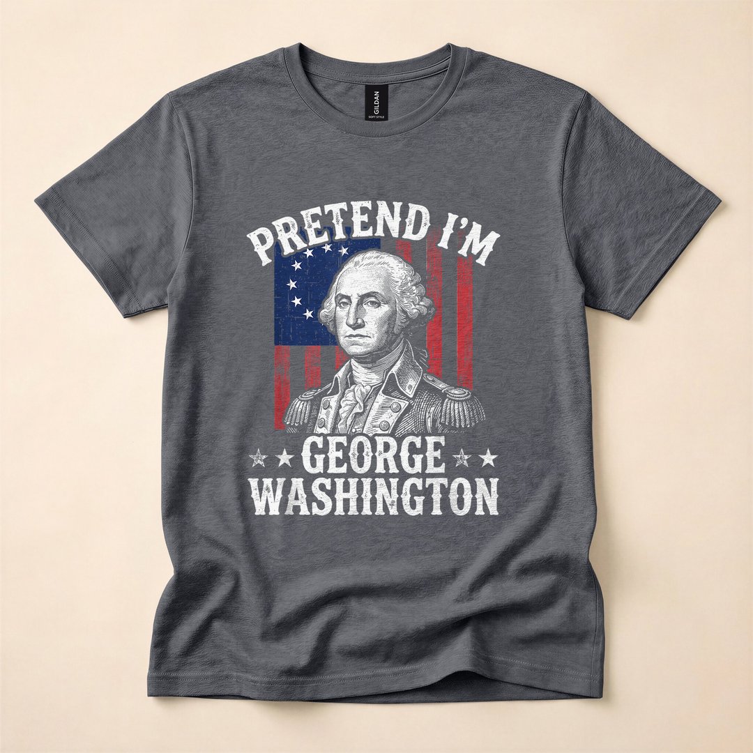 Pretend I'm George Washington Halloween Costume T-Shirt - photo 4