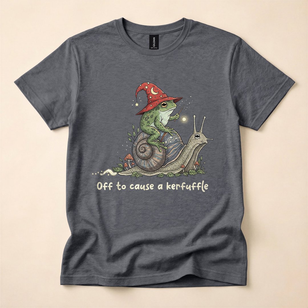 Witchy Frog Wizard Off to Cause a Kerfuffle Meme T-Shirt - photo 1