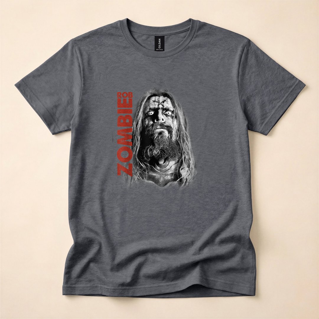 Rob Zombie Unmasked Face Horror Portrait T-Shirt - photo 4