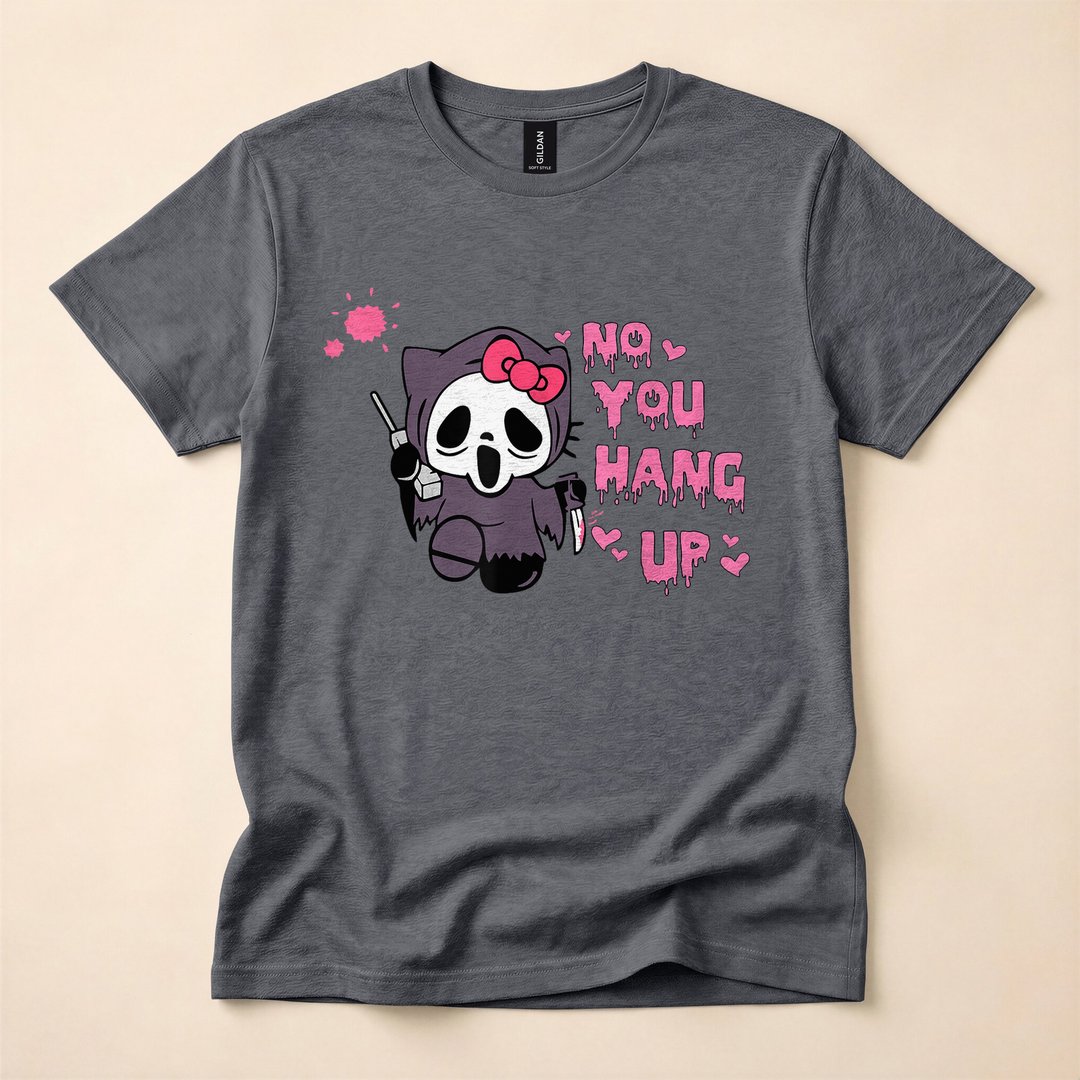 No You Hang Up Funny Skeleton Cats Horror Halloween T-Shirt - photo 4