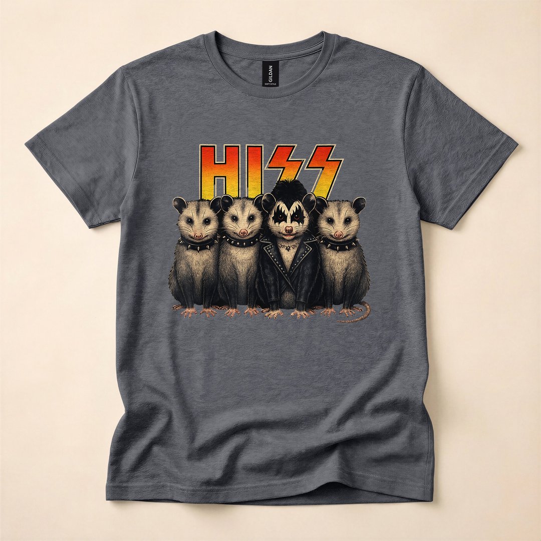 Hiss Possum Rock Band Halloween Costume T-Shirt - photo 4