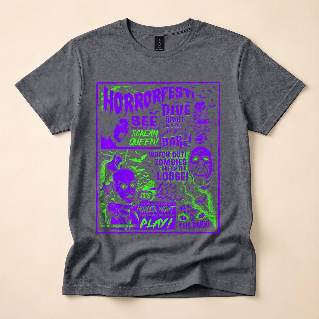 Vintage Halloween Classic Horror Movie Poster T-Shirt - photo 4