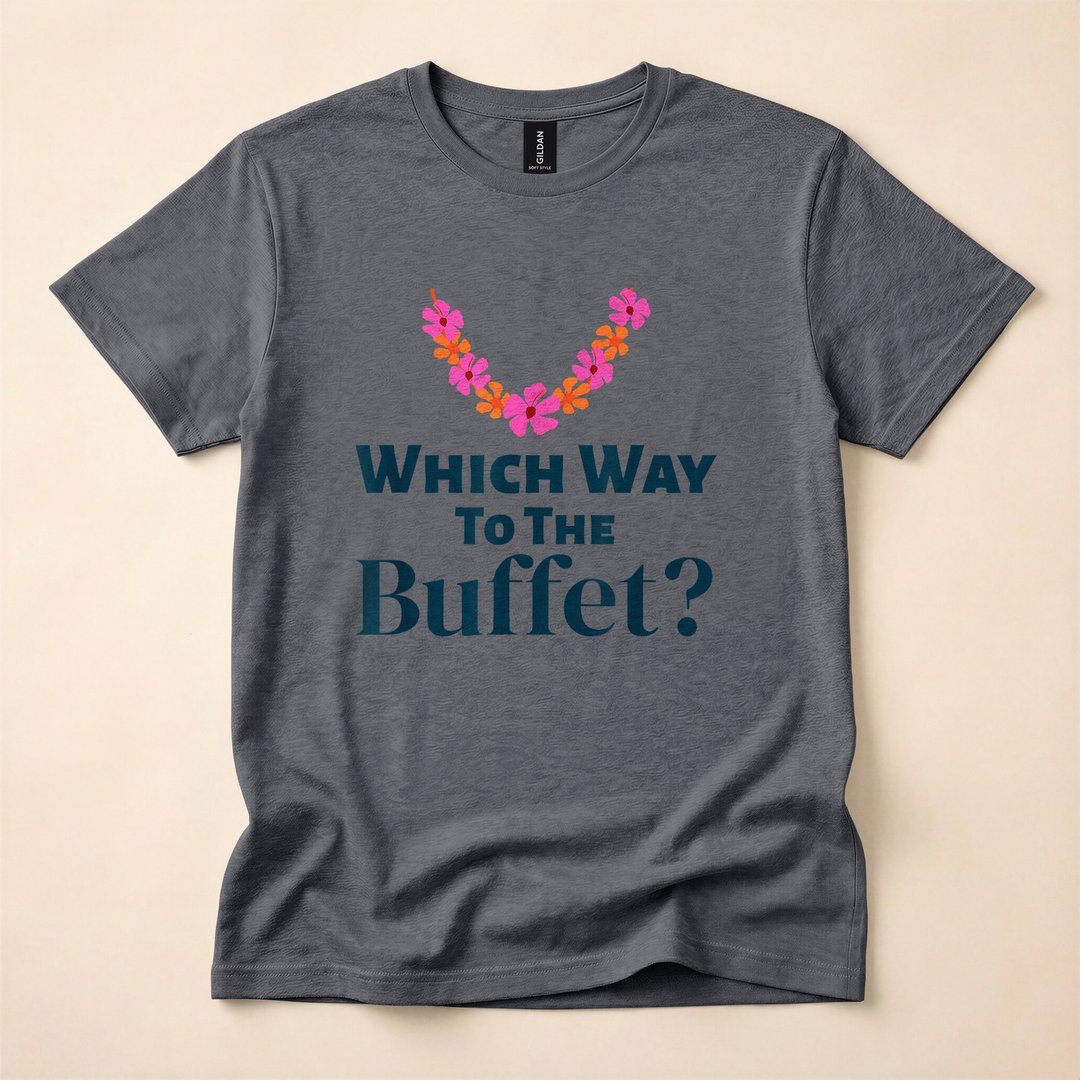 Tacky Tourist Which Way to the Buffet Halloween Costume T-Shirt - photo 5