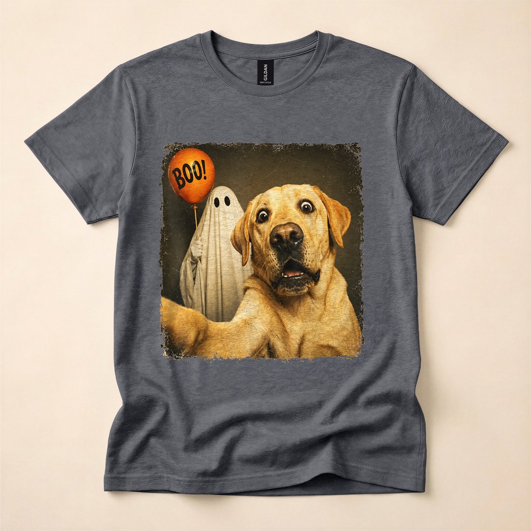 Boo Yellow Labrador Halloween Ghost Dog T-Shirt - photo 4