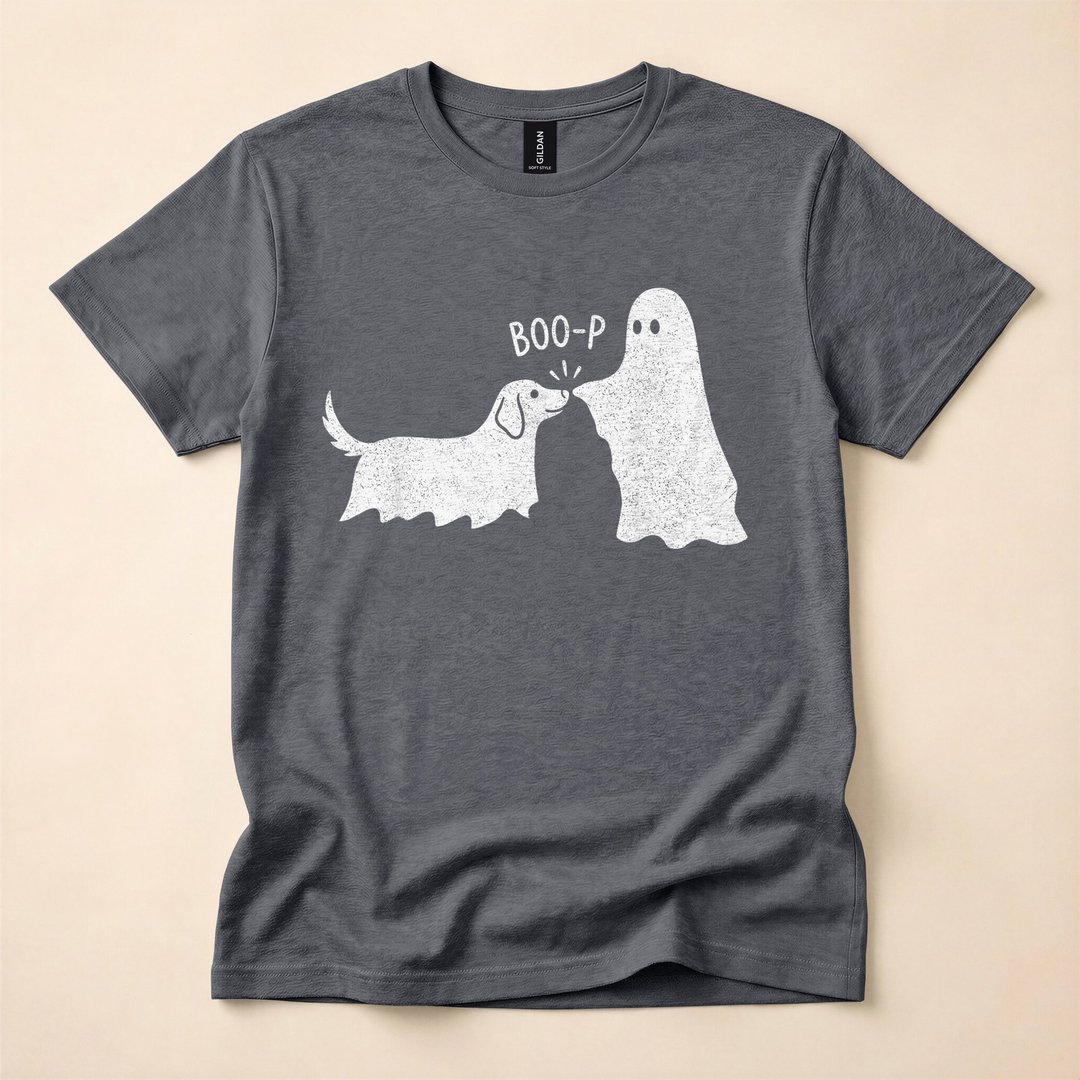Boo Boo-p Ghost Dog Funny Halloween Dog Mom T-Shirt - photo 4