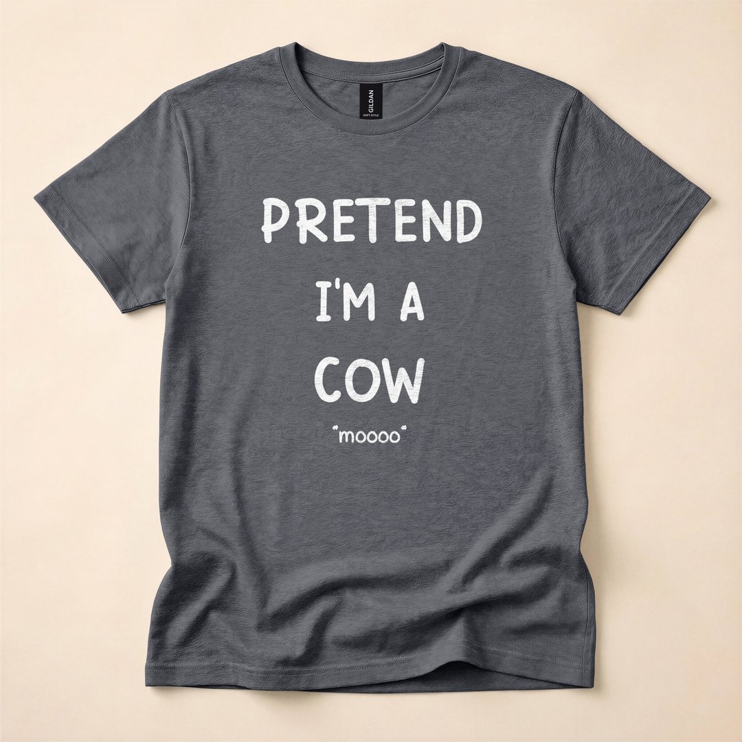 Pretend I'm a Cow Lazy Halloween Costume Funny T-Shirt - photo 4