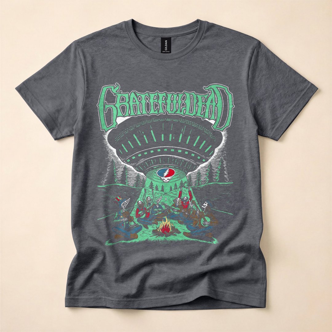 Grateful Dead Skeletons and Aliens Camping T-Shirt - photo 4