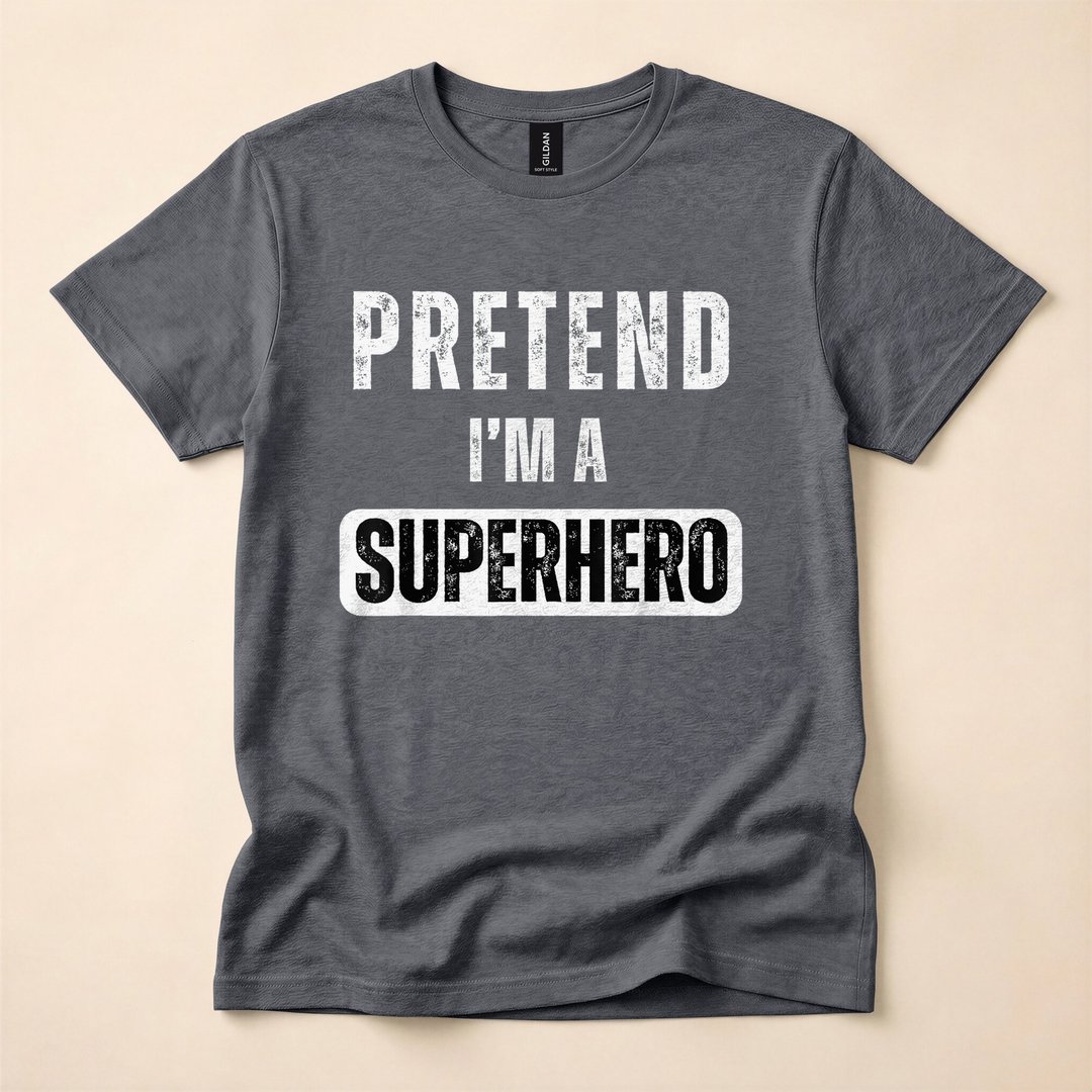 Pretend I'm a Superhero Lazy Halloween Costume T-Shirt - photo 4