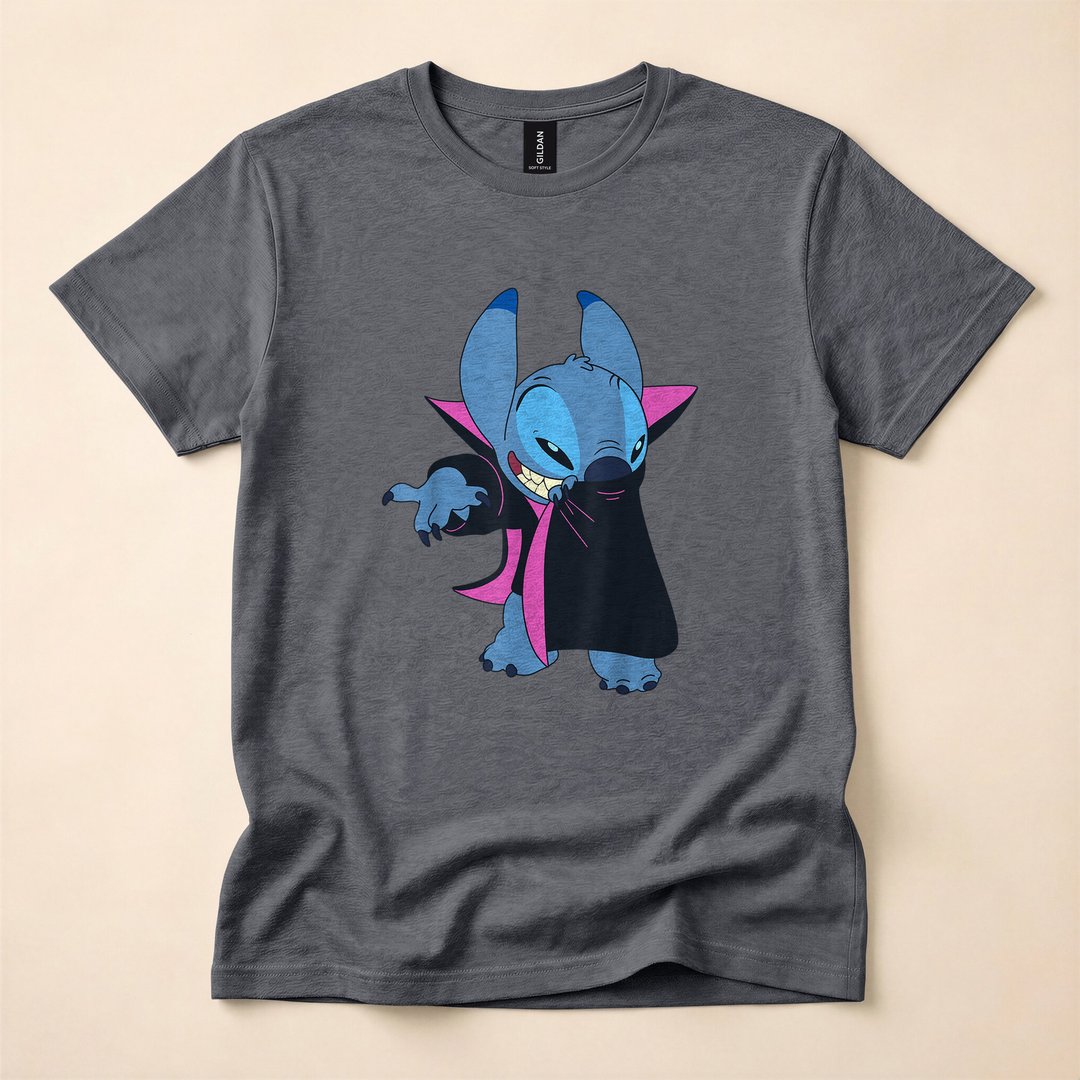 Lilo & Stitch Vampire Halloween Costume T-Shirt, Cute Spooky Season Party Tee - photo 5