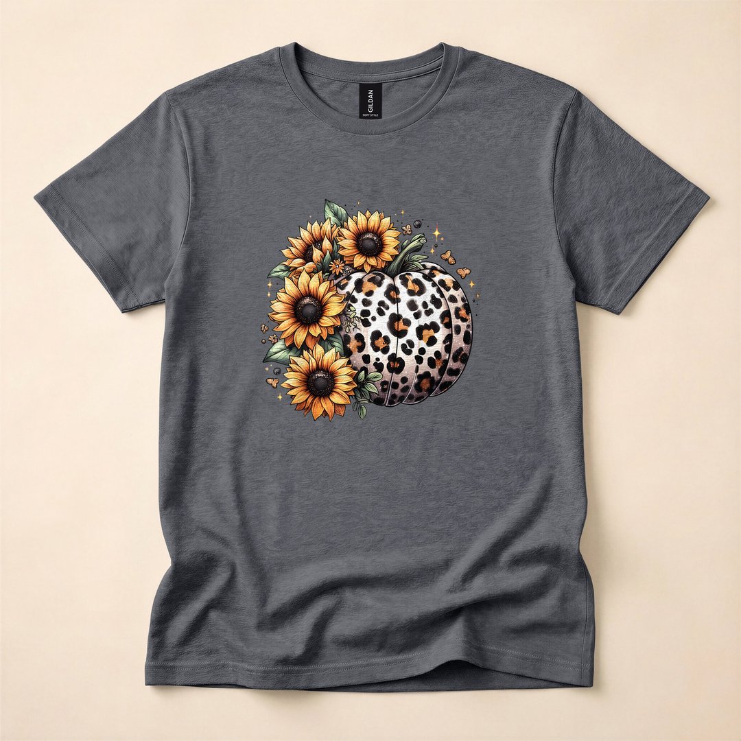 Pumpkin Leopard Sunflower Fall Lover Autumn T-Shirt - photo 4