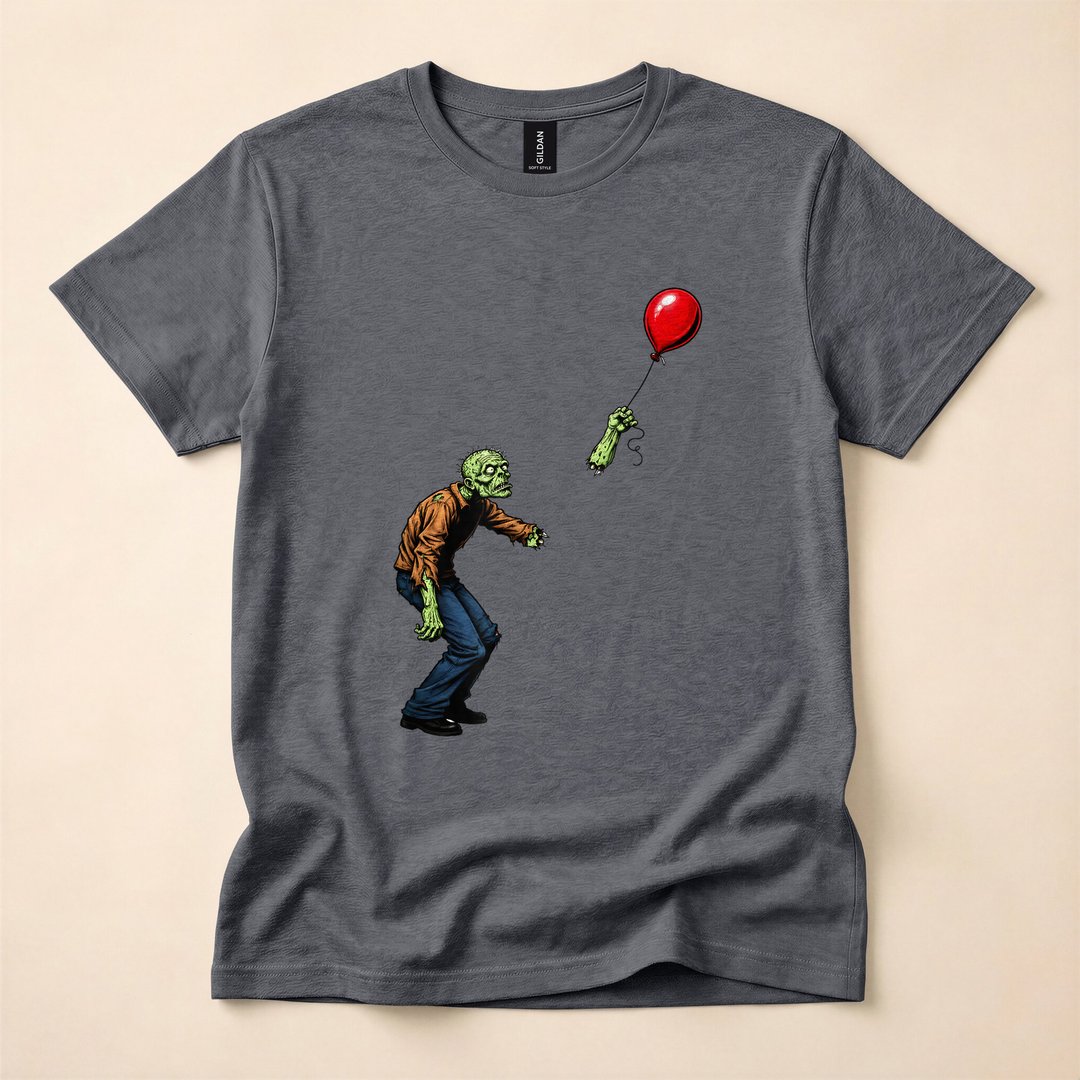 Funny Zombie Balloon Cute Kids Halloween T-Shirt - photo 5
