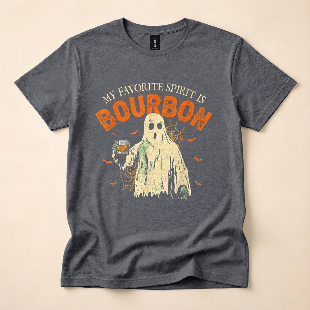 My Favorite Spirit Is Bourbon Funny Ghost T-Shirt - photo 4