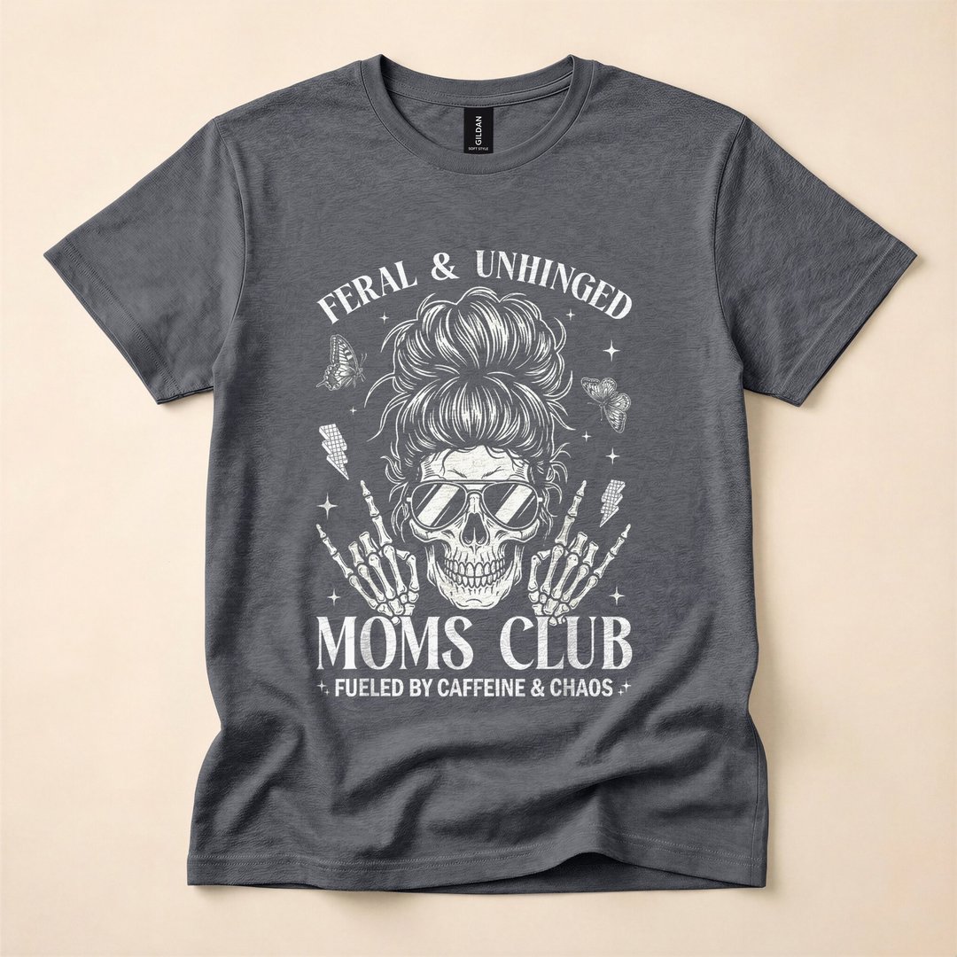 Feral and Unhinged Moms Club Skeleton Coffee T-Shirt - photo 4