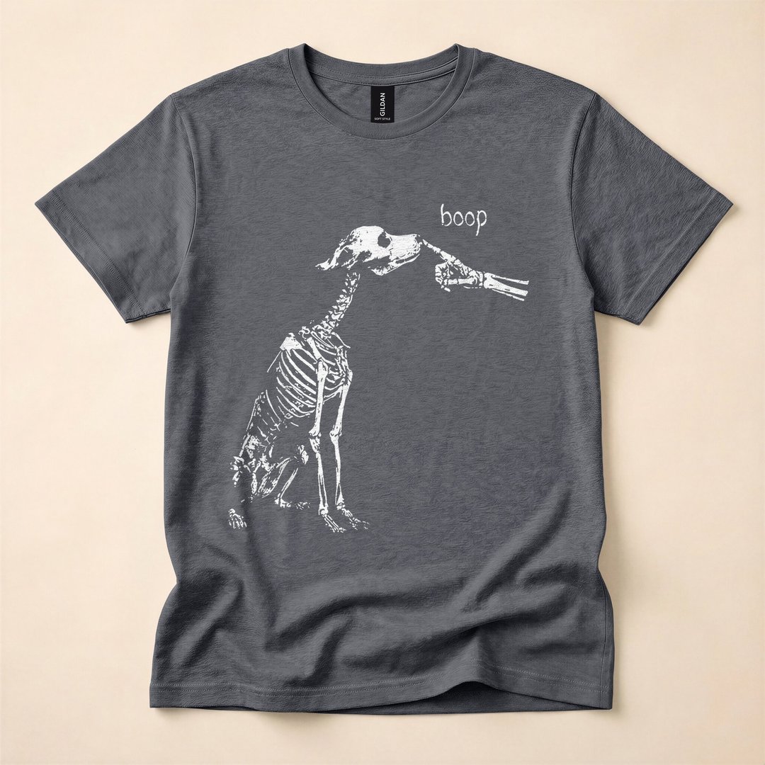 Boop Skeleton Dog Funny Halloween Night T-Shirt - photo 4