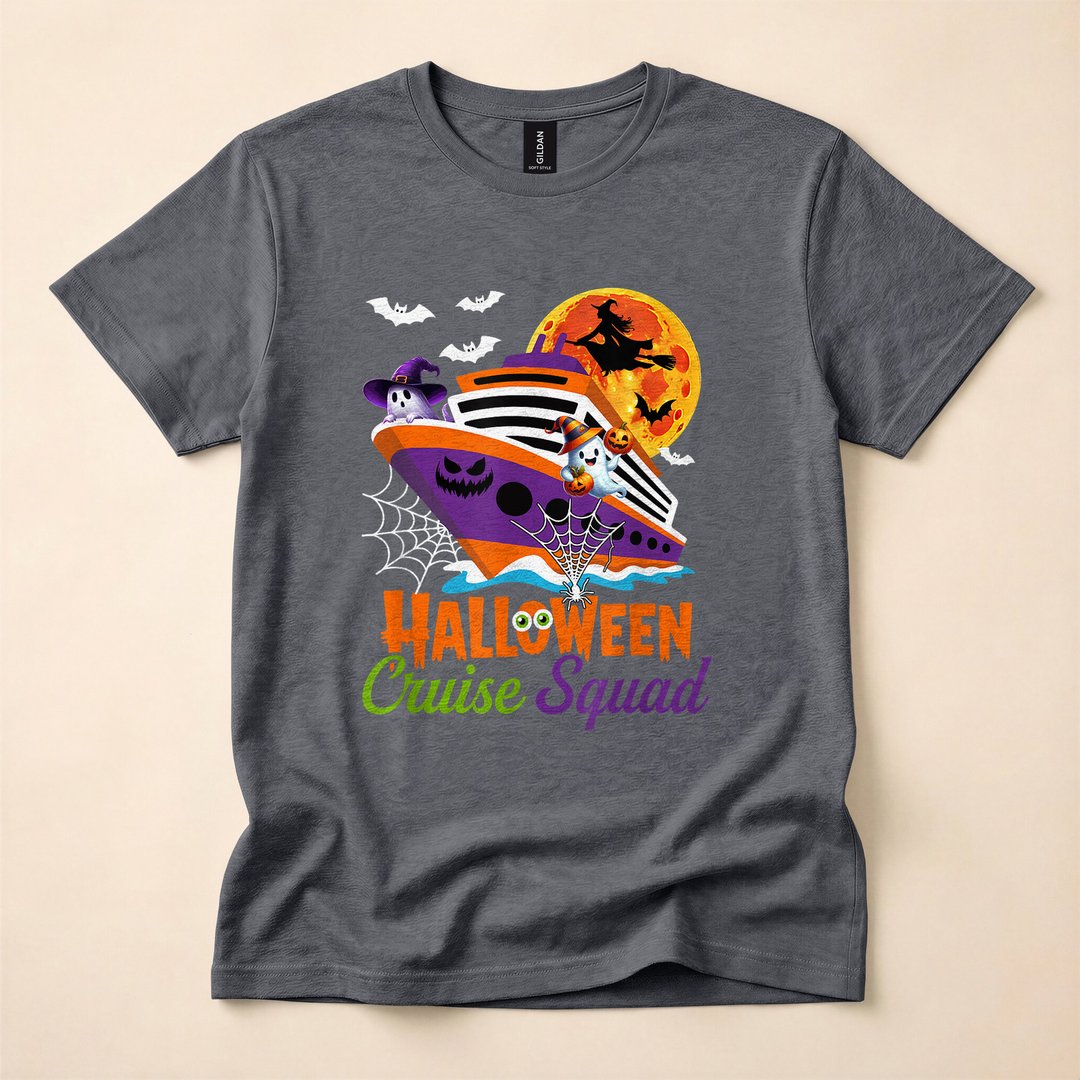 Halloween Cruise Squad Boo Ghosts and Witch Ship T-Shirt - photo 4