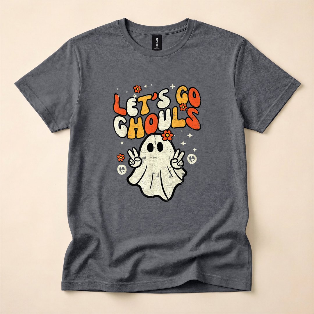 Let's Go Ghouls Retro Ghost Halloween Costume T-Shirt - photo 4
