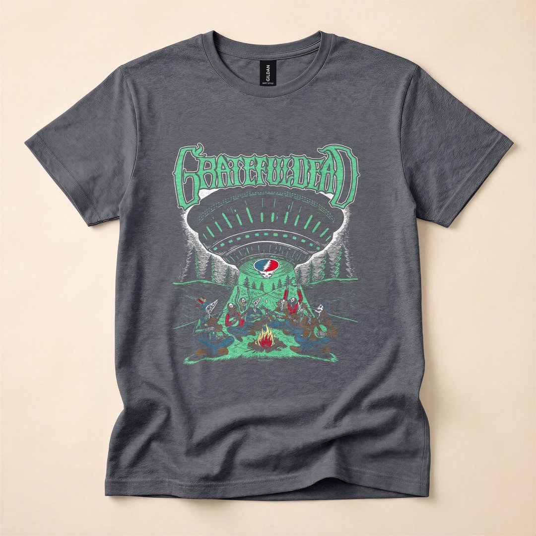 Grateful Dead Skeletons and Aliens Camping T-Shirt - photo 4