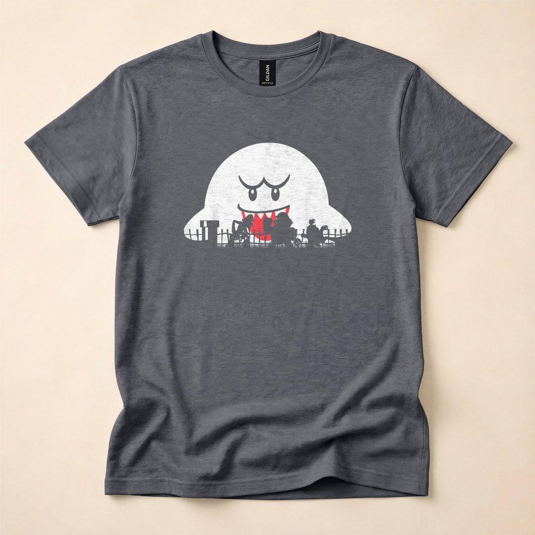 Super Mario Boo Ghost Trick or Treat Halloween T-Shirt - photo 4