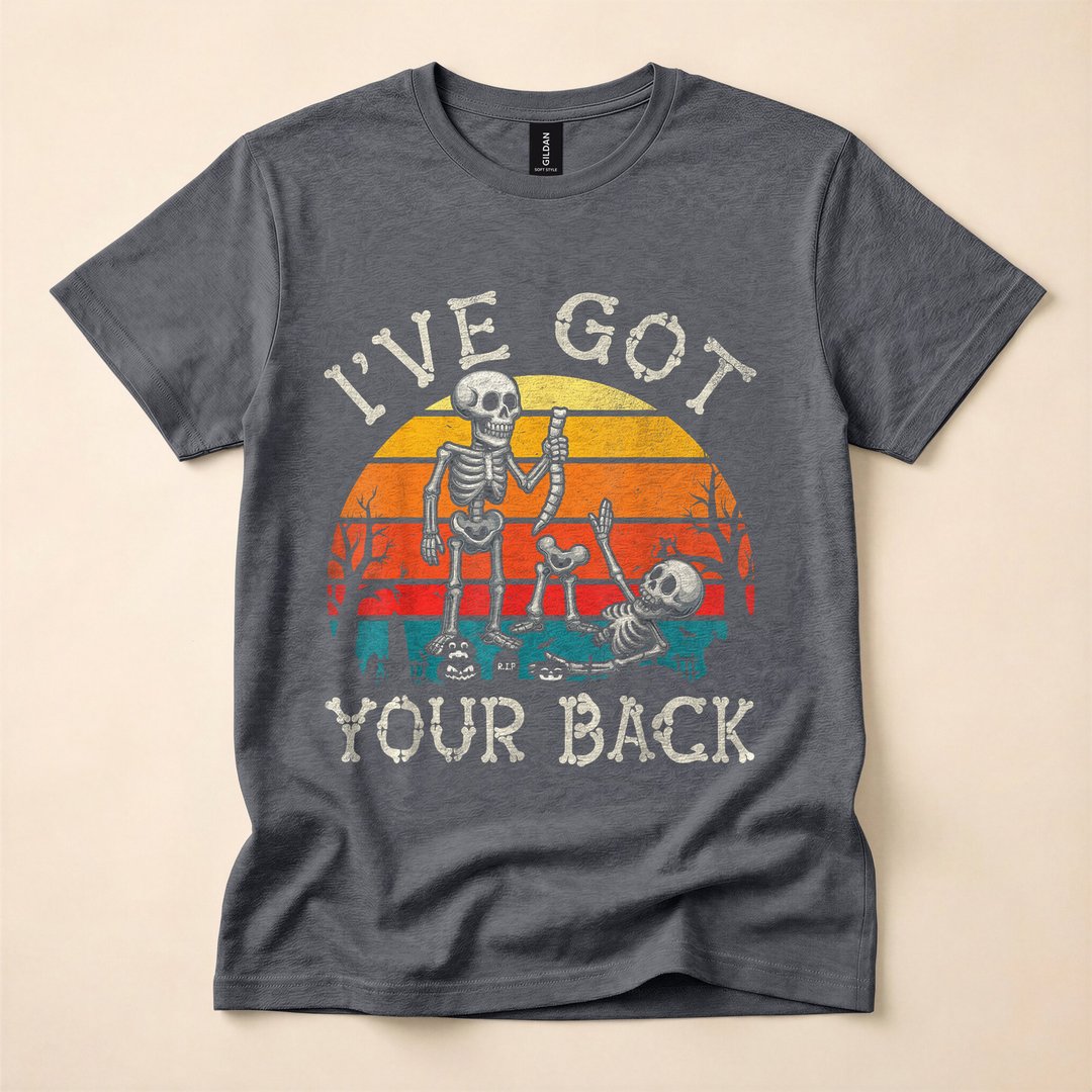 I've Got Your Back Retro Funny Skeleton Costume T-Shirt