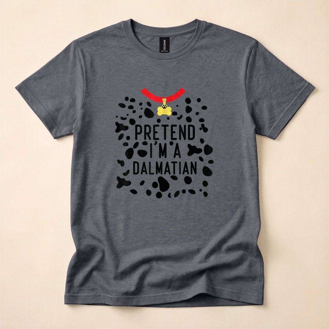 Pretend I'm a Dalmatian Lazy Halloween Costume T-Shirt - photo 5