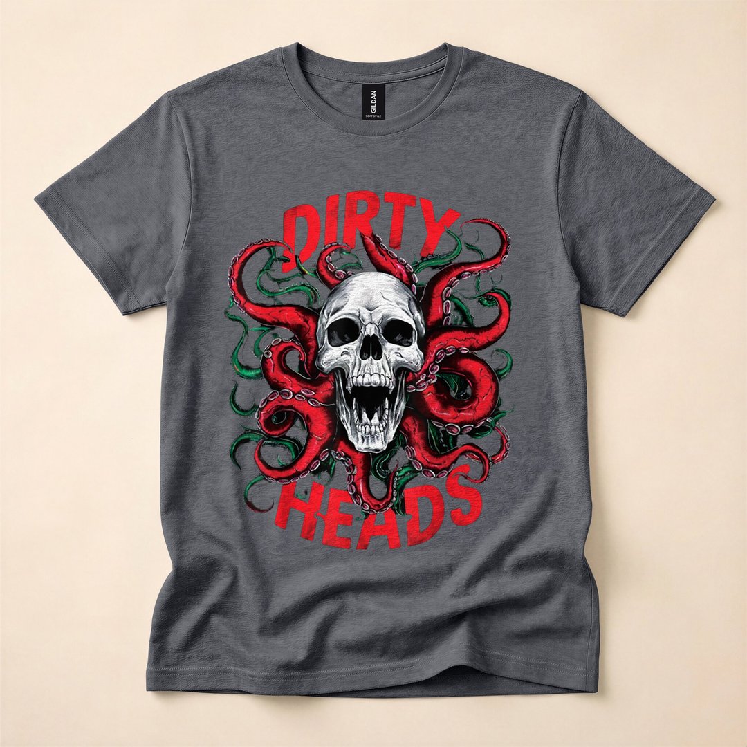 Vintage Skull Octopus Head Halloween Goth Grunge T-Shirt - photo 4